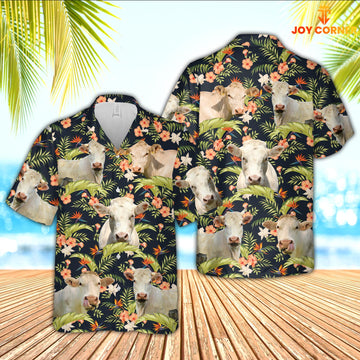 JoyCorners Charolais Cattle Hawaiian Shirt