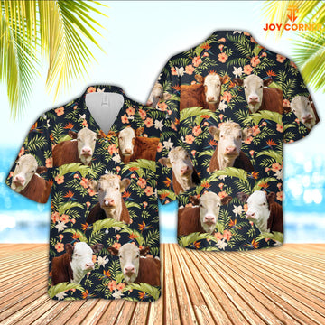 JoyCorners Hereford Cattle Hawaiian Shirt