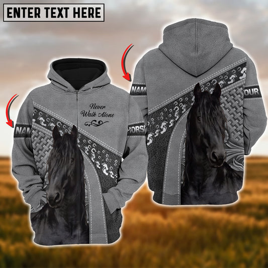 Joycorners Custom Name Horse Lovers Never Walk Alone 3D Hoodie