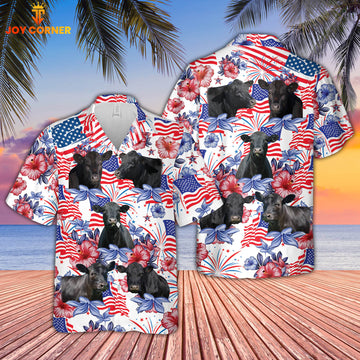 Joycorners Black Angus Cattle US 4th Of July Hawaiian Shirt