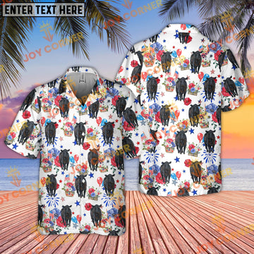 Joycorners Black Angus Cattle US 4th Of July Hawaiian Shirt