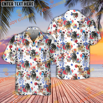 Joycorners Holstein Cattle US 4th Of July Hawaiian Shirt