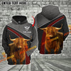 Joycorners Custom Name Highland Cattle Metal Pattern 3D Printed Hoodie
