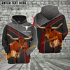 Joycorners Custom Name Texas Longhorn Cattle Metal Pattern 3D Printed Hoodie