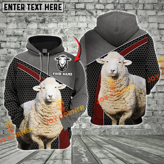 Joycorners Custom Name Sheep Cattle Metal Pattern 3D Printed Hoodie