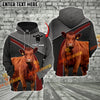 Joycorners Custom Name Red Angus Cattle Metal Pattern 3D Printed Hoodie