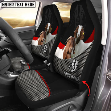 Joycorners Boer Goat Cattle Customized Name Car Seat Cover Set (2Pcs)