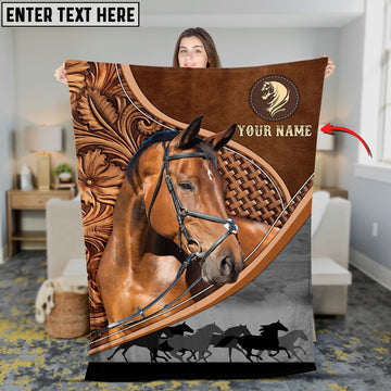 Joycorners Custom Name Warmblood Horse Carving Pattern 3D Blanket