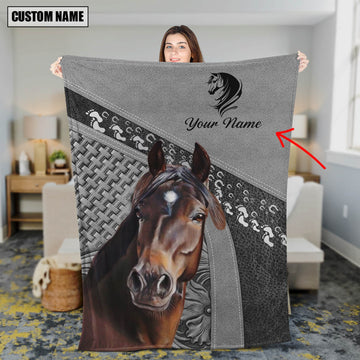 Joycorners Custom Name Horse Lovers Carving Pattern 3D Blanket