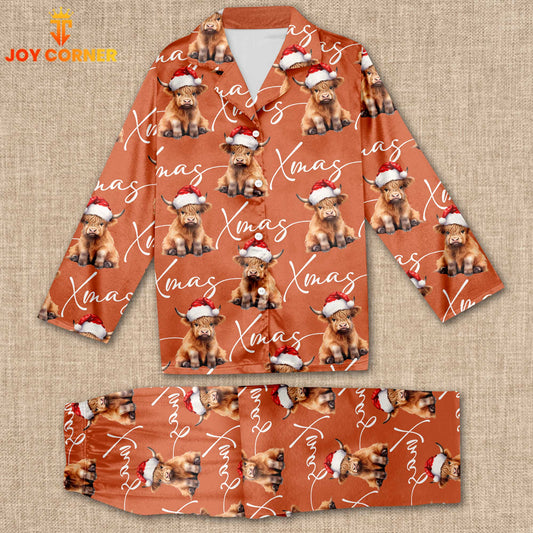 Joycorners Cow Christmas Pattern 3D Pajamas