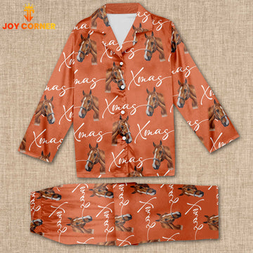 Joycorners Horse Christmas Pattern 3D Pajamas