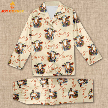 Joycorners Cow Christmas Pattern 3D Pajamas