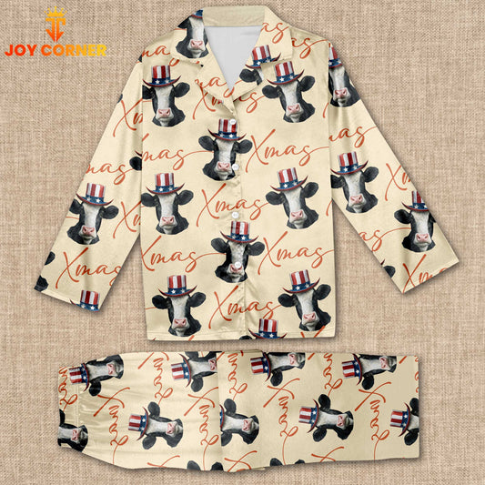 Joycorners Cow Christmas Pattern 3D Pajamas