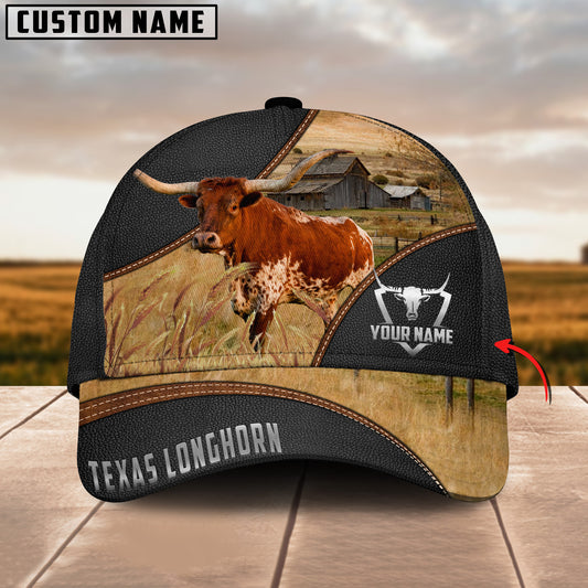 Joycorners Texas Longhorn Cattle Customized Name Cap