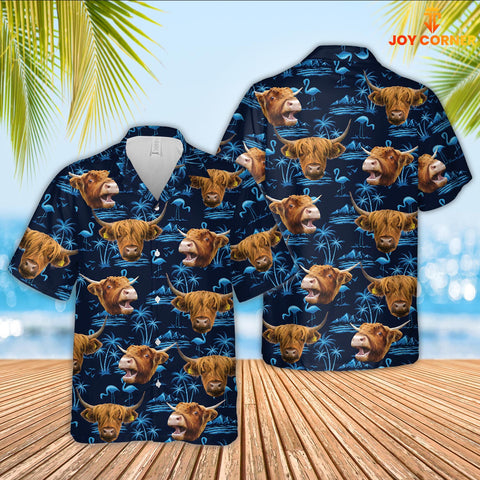JoyCorners Highland Cattle Hawaiian Shirt