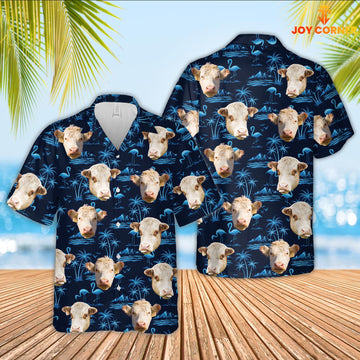 JoyCorners Hereford Cattle Hawaiian Shirt