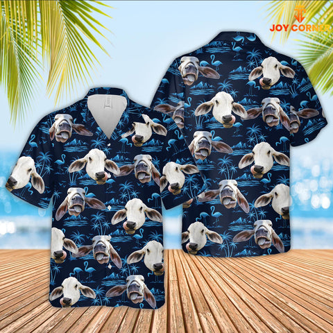 JoyCorners Brahman Cattle Hawaiian Shirt