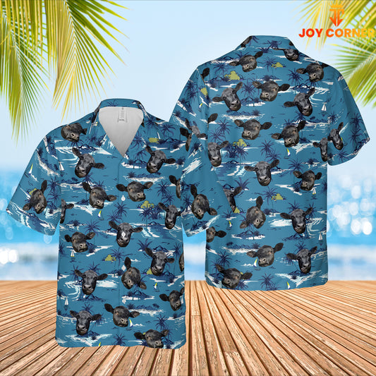 JoyCorners Black Angus Cattle Hawaiian Shirt