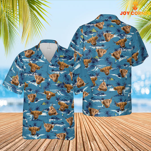 JoyCorners Highland Cattle Hawaiian Shirt