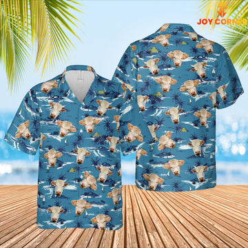 JoyCorners Charolais Cattle Hawaiian Shirt