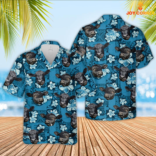 JoyCorners Black Angus Cattle Hawaiian Shirt