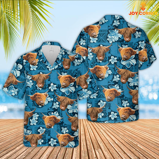 JoyCorners Highland Cattle Hawaiian Shirt