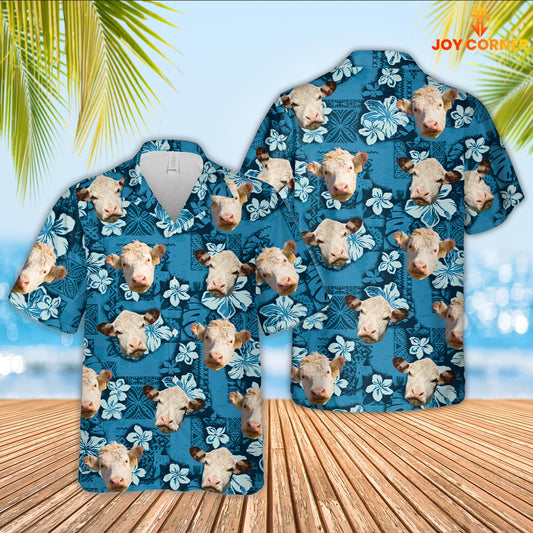 JoyCorners Hereford Cattle Hawaiian Shirt