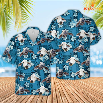 JoyCorners Brahman Cattle Hawaiian Shirt