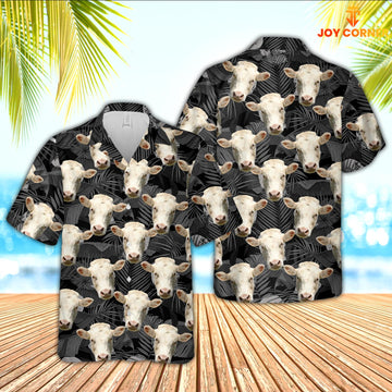 JoyCorners Charolais Cattle Hawaiian Shirt