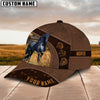 Joycorners Horse Lovers Leather Pattern Customized Name Cap