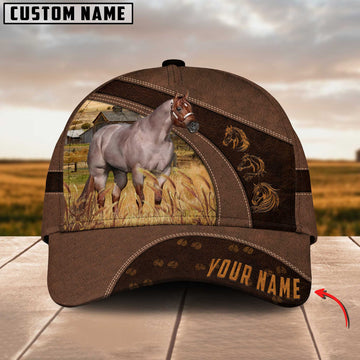 Joycorners Horse Lovers Leather Pattern Customized Name Cap