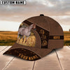 Joycorners Horse Lovers Leather Pattern Customized Name Cap