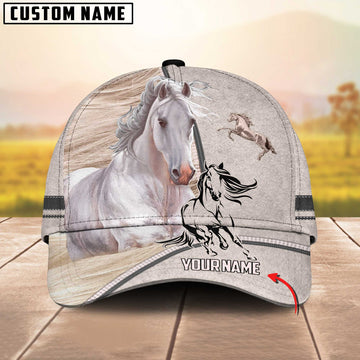 JoyCorners White Horse Customized Name Cap