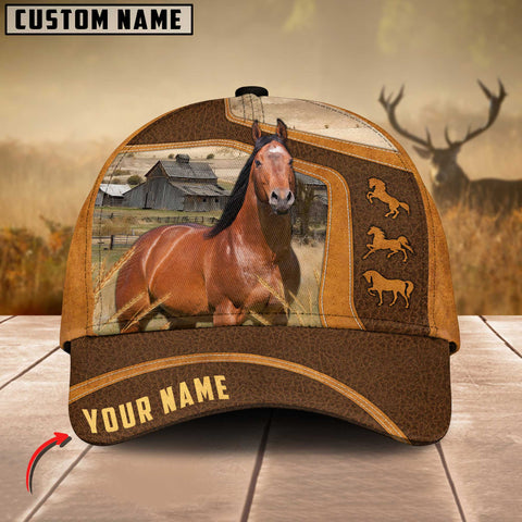 JoyCorners Brown Horse Customized Name Cap