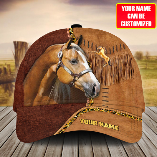 JoyCorners Brown Horse Customized Name Cap