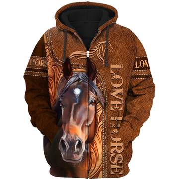 Joycorners Brown Horse Lovers 3D Hoodie