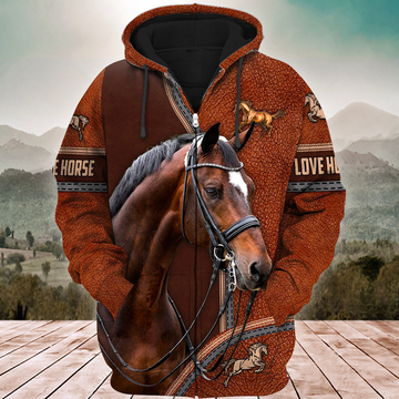 Joycorners Brown Horse Lovers 3D Hoodie