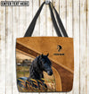 Joycorners Friesian Horse Farm Lovers Custom Name 3D Tote Bag