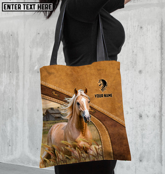 Joycorners Palomino Horse Farm Lovers Custom Name 3D Tote Bag