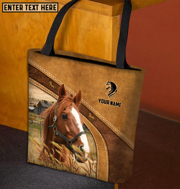 Joycorners Thoroughbred Horse Farm Lovers Custom Name 3D Tote Bag