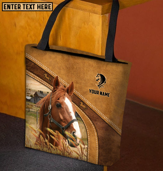 Joycorners Thoroughbred Horse Farm Lovers Custom Name 3D Tote Bag