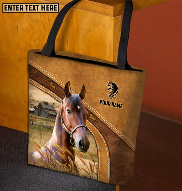 Joycorners Morgan Horse Farm Lovers Custom Name 3D Tote Bag