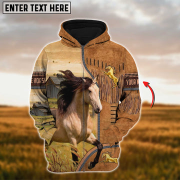 Joycorners Custom Name Farm Horse Lovers 3D Printed Hoodie