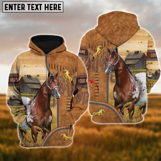 Joycorners Custom Name Farm Horse Lovers 3D Printed Hoodie