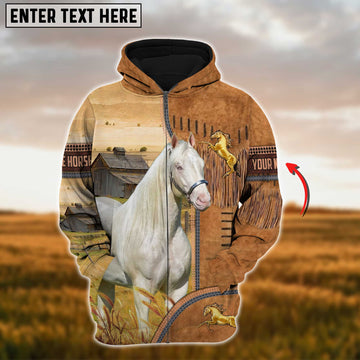 Joycorners Custom Name Farm Horse Lovers 3D Printed Hoodie