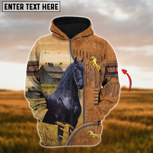 Joycorners Custom Name Farm Horse Lovers 3D Printed Hoodie