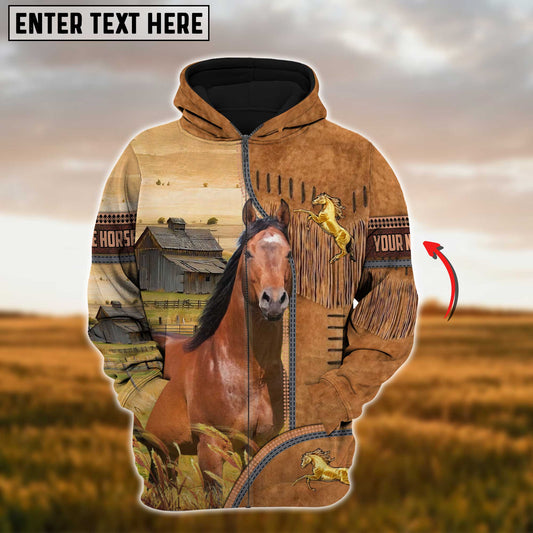 Joycorners Custom Name Farm Horse Lovers 3D Printed Hoodie