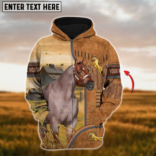 Joycorners Custom Name Farm Horse Lovers 3D Printed Hoodie