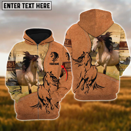 Joycorners Custom Name Farm Horse Lovers 3D Printed Hoodie