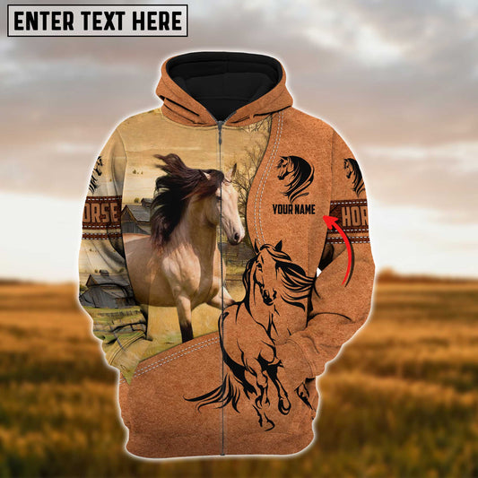 Joycorners Custom Name Farm Horse Lovers 3D Printed Hoodie